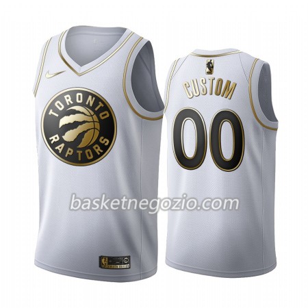 Canotte Uomo Toronto Raptors Personalizzate 2019-20 Nike Bianco Golden Edition Swingman